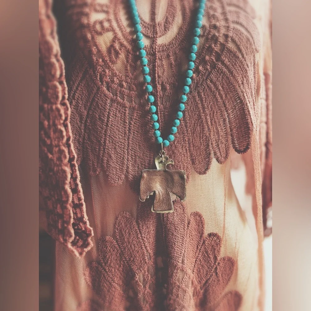 Necklace Aztec Eagle Statement Pendant